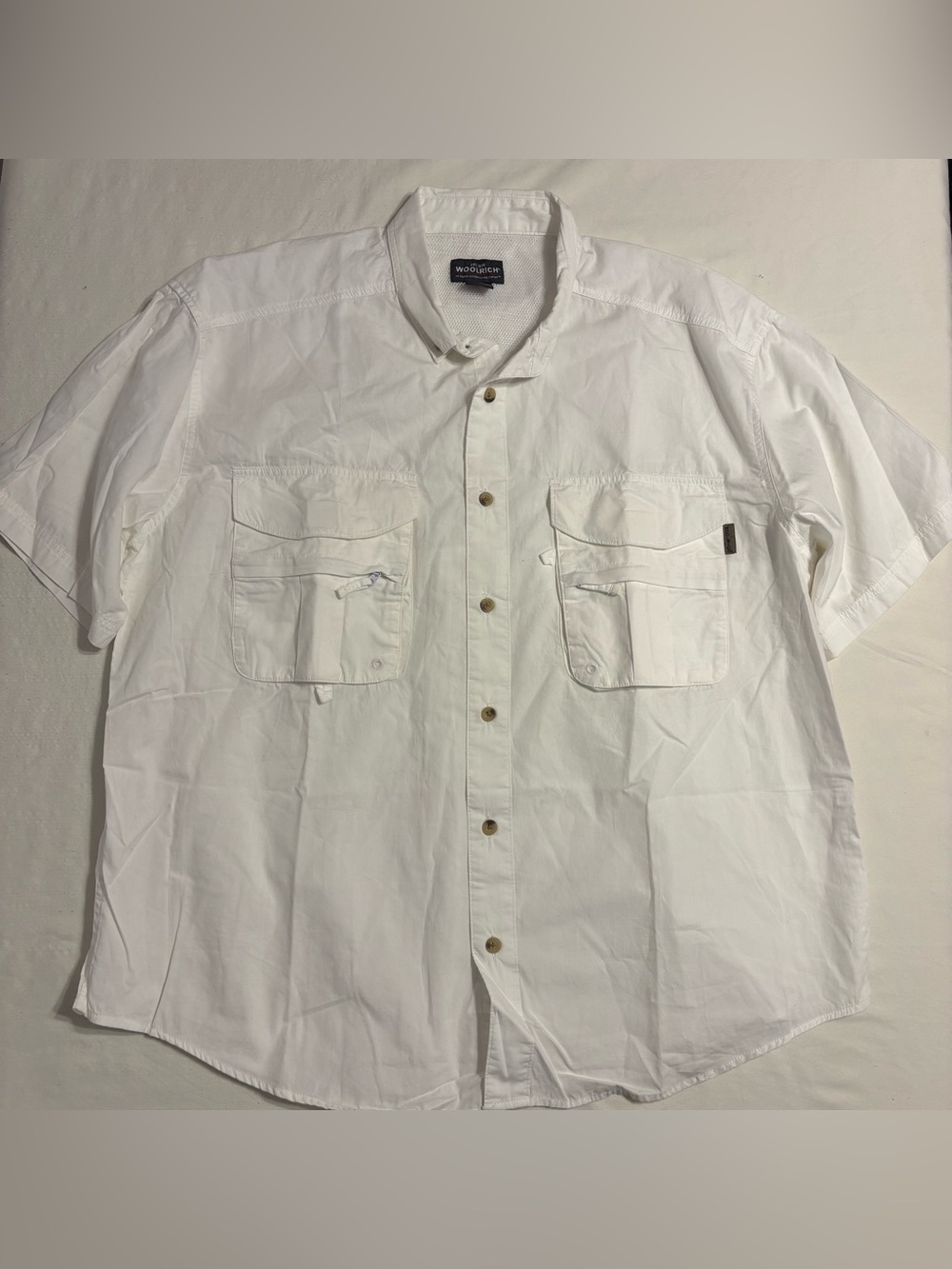 Woolrich Utility Button-Up Shirt Designed Outdoor Activities Hiking and Fishing